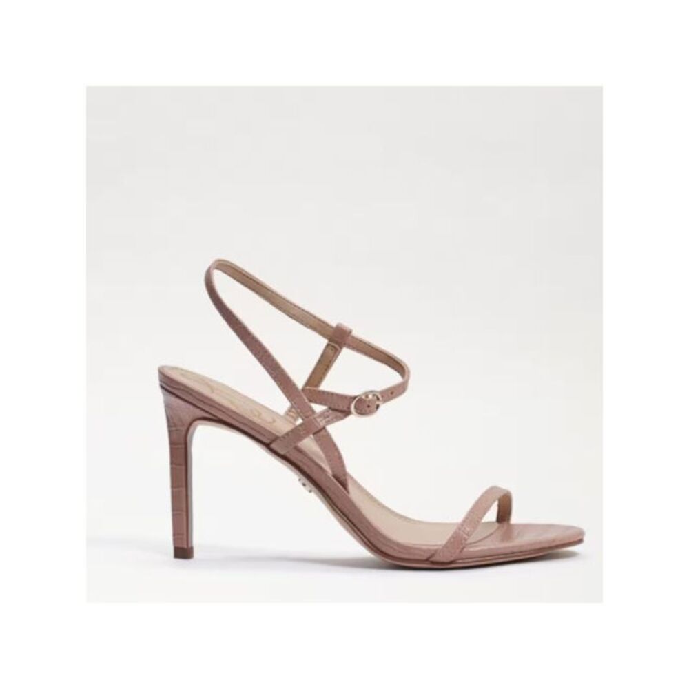 NWT SAM EDELMAN Womens Beige Crocodile Doran Toe Stiletto Slingback Sandal 9.5